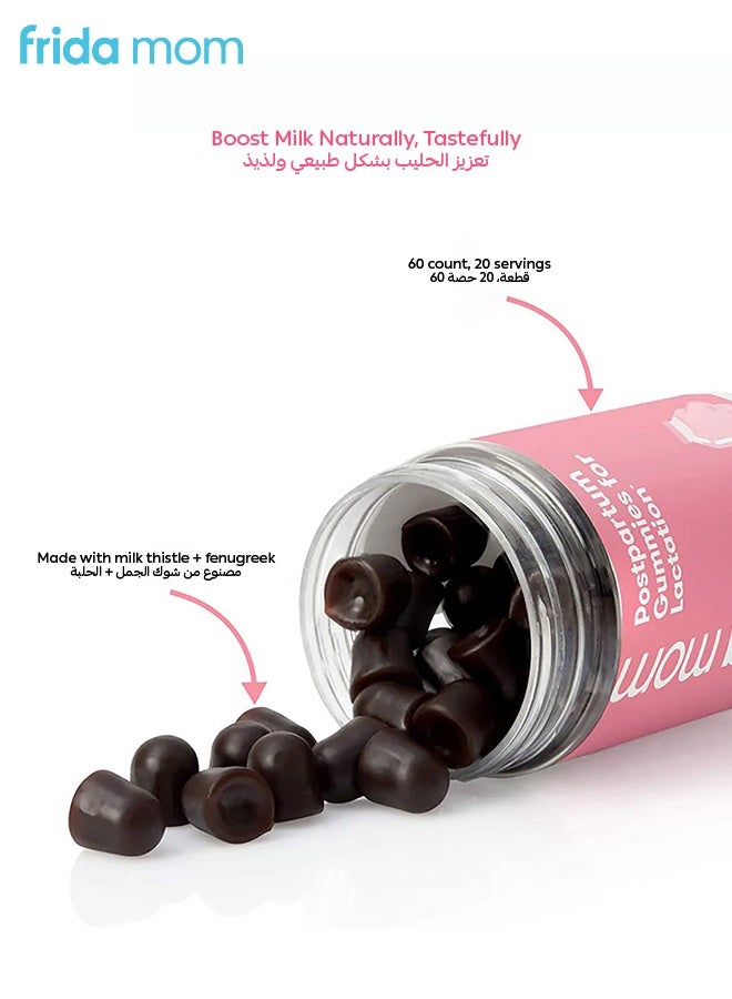 Frida Mom Postpartum Gummies for Lactation | Supports Milk Supply & Breastfeeding | Vegan | 60 Count | Mango Flavor | Fenugreek + Milk Thistle | 9x5x5 CM | Gluten-Free | Non-GMO - Image 2