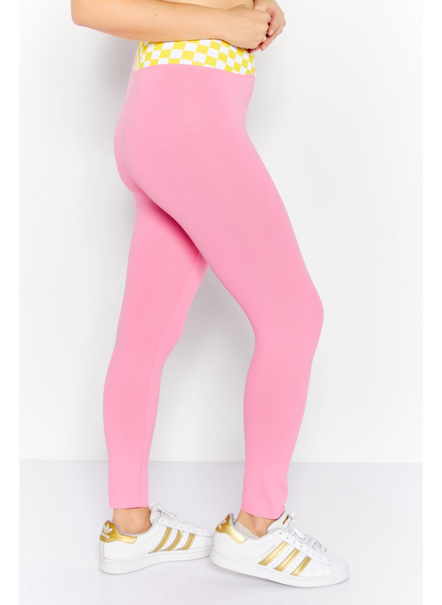 Dippin' Daisy's - Women Full Length Checkered Leggings, Pink Combo - Image 1