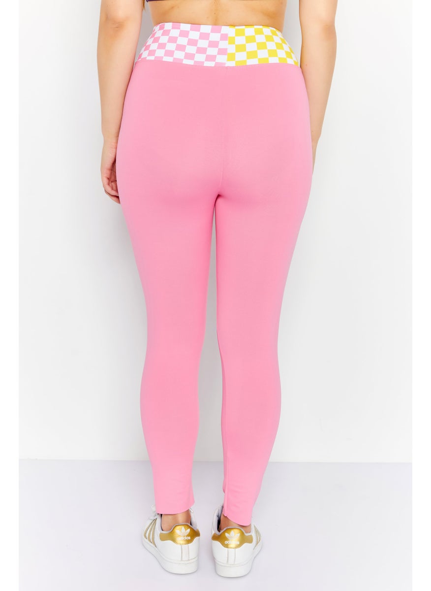 Dippin' Daisy's - Women Full Length Checkered Leggings, Pink Combo - Image 1