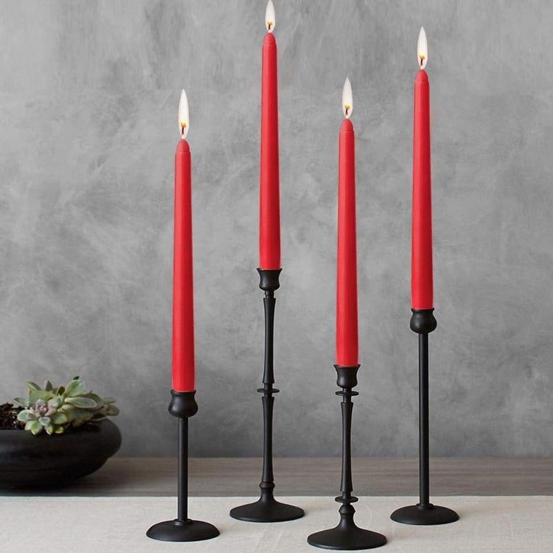 Howemon 14 Pack Red Taper Candles - Taper Candles 12 Inch Dripless, Smokeless & Unscented - 10 Hours Long Burning - Hand Poured Tall Candlesticks - Ideal for Weddings, Dinner Parties, and Home Decor - Image 4