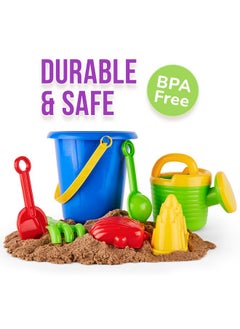 Click N' Play Click N' Play Beach Toys for Kids 3-10 - 18pc Sand Toys Including Sand Buckets for Kids with Sifter, Watering Can, Rake, 4 Hand Tools, 10 Sand Molds & Mesh Beach Toy Bag - Sandbox Toys for Toddlers  - Image 4