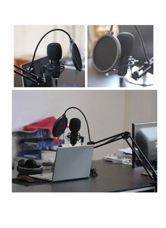 Generic Microphone,Live Sound Card & BM800 Suspension Microphone Kit Broadcasting Recording Condenser Microphone Set Intelligent Volume Audio Mixer Sound Card for Computer PC Live Sound  - Image 2