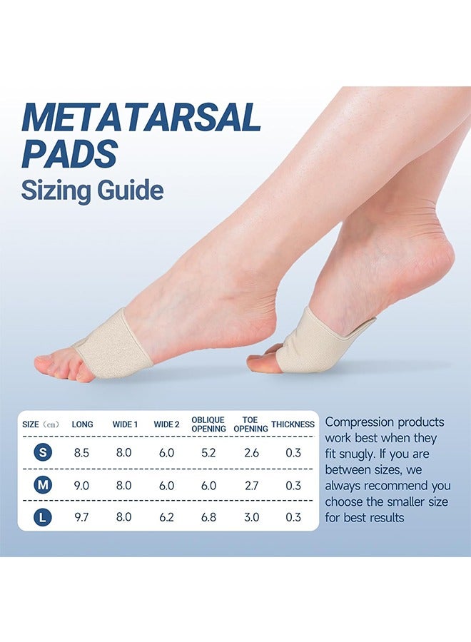 2 Pairs Metatarsal Pads with Gel Pad for Women and Men，Foot Pads Provides Relief for Morton's Neuroma Insert，Metatarsalgia, Morton's Neuroma (Beige, L) - Image 4