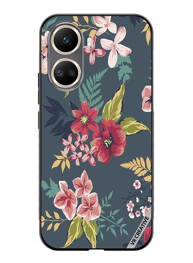 VR CREATIVE Protective Case Cover For Huawei Nova 10 SE Gray Flower Design Multicolour - Image 1