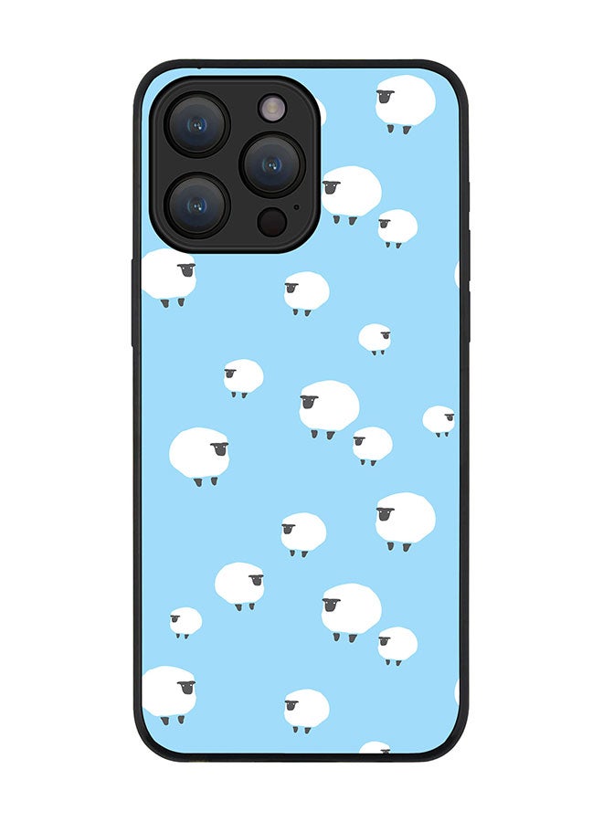 Stylizedd Cover for iPhone 15 Pro Max Case Rugged Black Slim fit Soft Flexible Anti Drop TPU Gel Thin Protective Phone Cases - Counting Sheep - Image 1