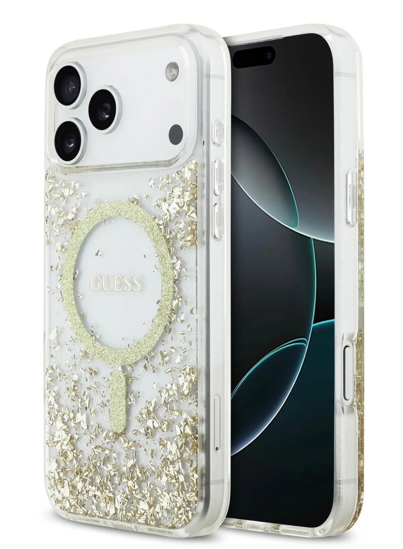GUESS iPhone 17 Pro Max MagSafe Case / Glitter Pattern Case Cover - Gold - Image 1