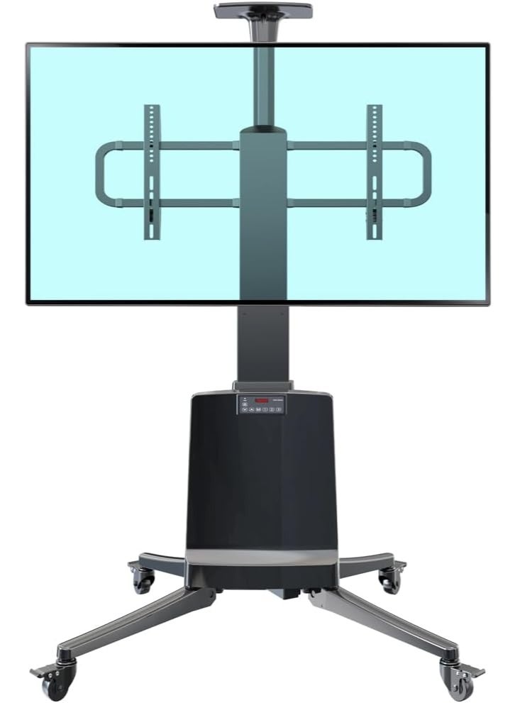 NB ERGONOMIC Motorized TV Floor Stand for 55-85 Inch LCD or LED Flat Panel TVs up to 150 lbs, Electric Height Adjustment 1200mm to 1700mm, VESA Compatible 200x200mm to 600x400mm, Mobile with Heavy-Duty Casters, Black - TW85B - Image 1