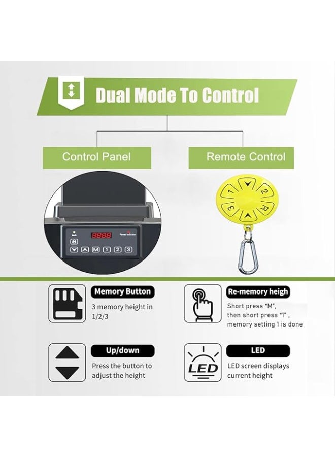 NB ERGONOMIC Motorized TV Floor Stand for 55-85 Inch LCD or LED Flat Panel TVs up to 150 lbs, Electric Height Adjustment 1200mm to 1700mm, VESA Compatible 200x200mm to 600x400mm, Mobile with Heavy-Duty Casters, Black - TW85B - Image 4