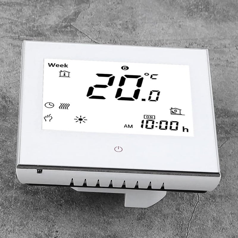White LCD Touch Screen Thermostat Weekly Programmable Intelligent Temperature Controller 5A AC110 230V - Image 3
