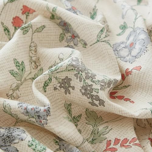 EAVD Vintage Garden Floral Duvet Cover Queen Soft 100% Cotton Chic Shabby Floral Bedding Set with 2 Pillowcases Fresh Reversible Botanical Comforter Cover with Zipper Closure - Image 5