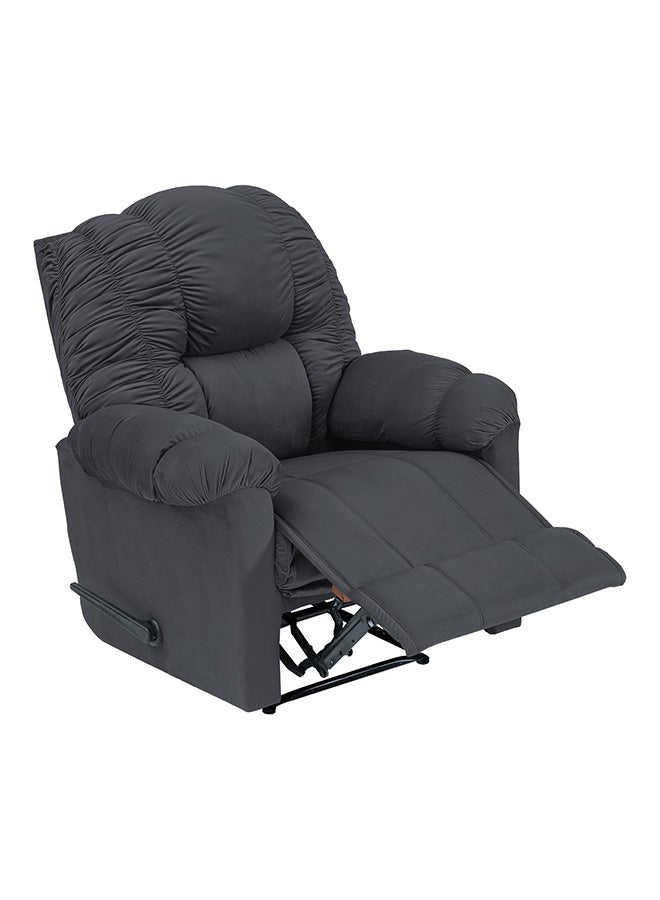 باك كومفرت كومفي تيشير | كرسي استرخاء منجد بالمخمل - رمادي غامق - 90×80×105 سم - Image 2