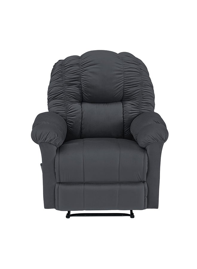 باك كومفرت كومفي تيشير | كرسي استرخاء منجد بالمخمل - رمادي غامق - 90×80×105 سم - Image 4