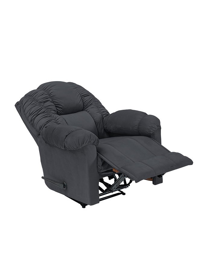 باك كومفرت كومفي تيشير | كرسي استرخاء منجد بالمخمل - رمادي غامق - 90×80×105 سم - Image 5