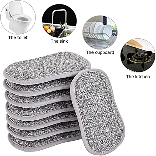 HEXONIQ® Scrub Foam, Dual Action Sponge Scratch Proof Scrubber with Special Microfiber Scrub with Heavy Duty Scouring for All Utensils Type Dish Washing, Heavy and Oily Stains Cleaning, Pack of 2 - Image 4
