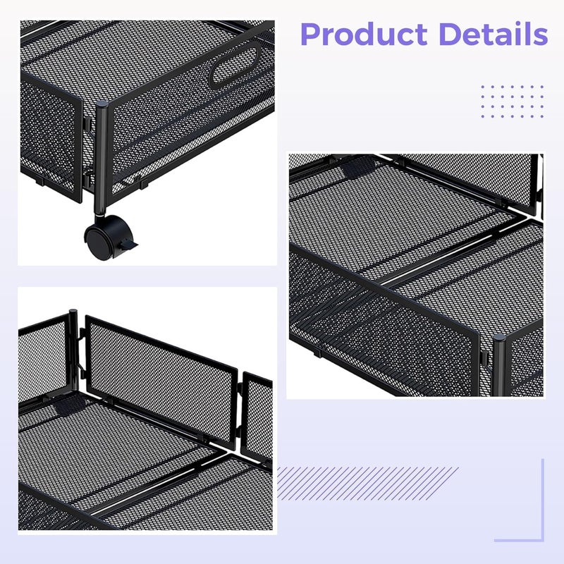 Rollable Underbed Storage Bins, Heavy Duty Black Mesh, Design For Clothing, Shoes, Bedding, Easy Access - Image 4