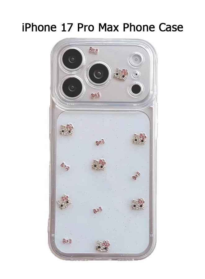 Wffo Compatible for iPhone 17 Pro Max Phone Case - Sparkling Cherry Phone Case - Cute Clear Phone Case - TPU Shockproof Protective Transparent Phone Cover - Image 1