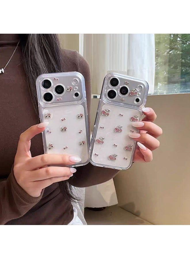 Wffo Compatible for iPhone 17 Pro Max Phone Case - Sparkling Cherry Phone Case - Cute Clear Phone Case - TPU Shockproof Protective Transparent Phone Cover - Image 4