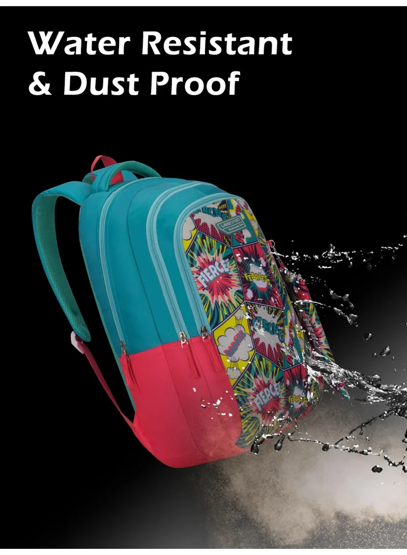 Lavie  Sport 36L Fierce Backpack | 19 inches | Laptop Compatiable | Pencil Pouch |(Pink/Teal)  | Best Price UAE