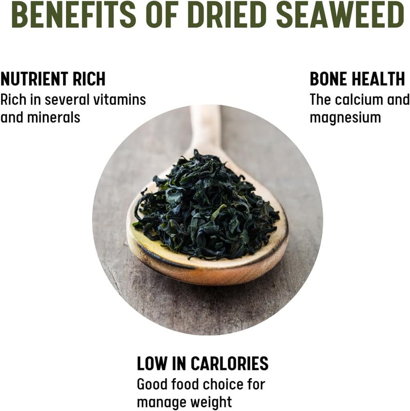 UNHA'S ASIAN SNACK BOX رقائق الأعشاب البحرية المجففة واكامي من أونه - 2 أونصة أعشاب بحرية طبيعية لشوربة ميسو والسلطات - Image 5