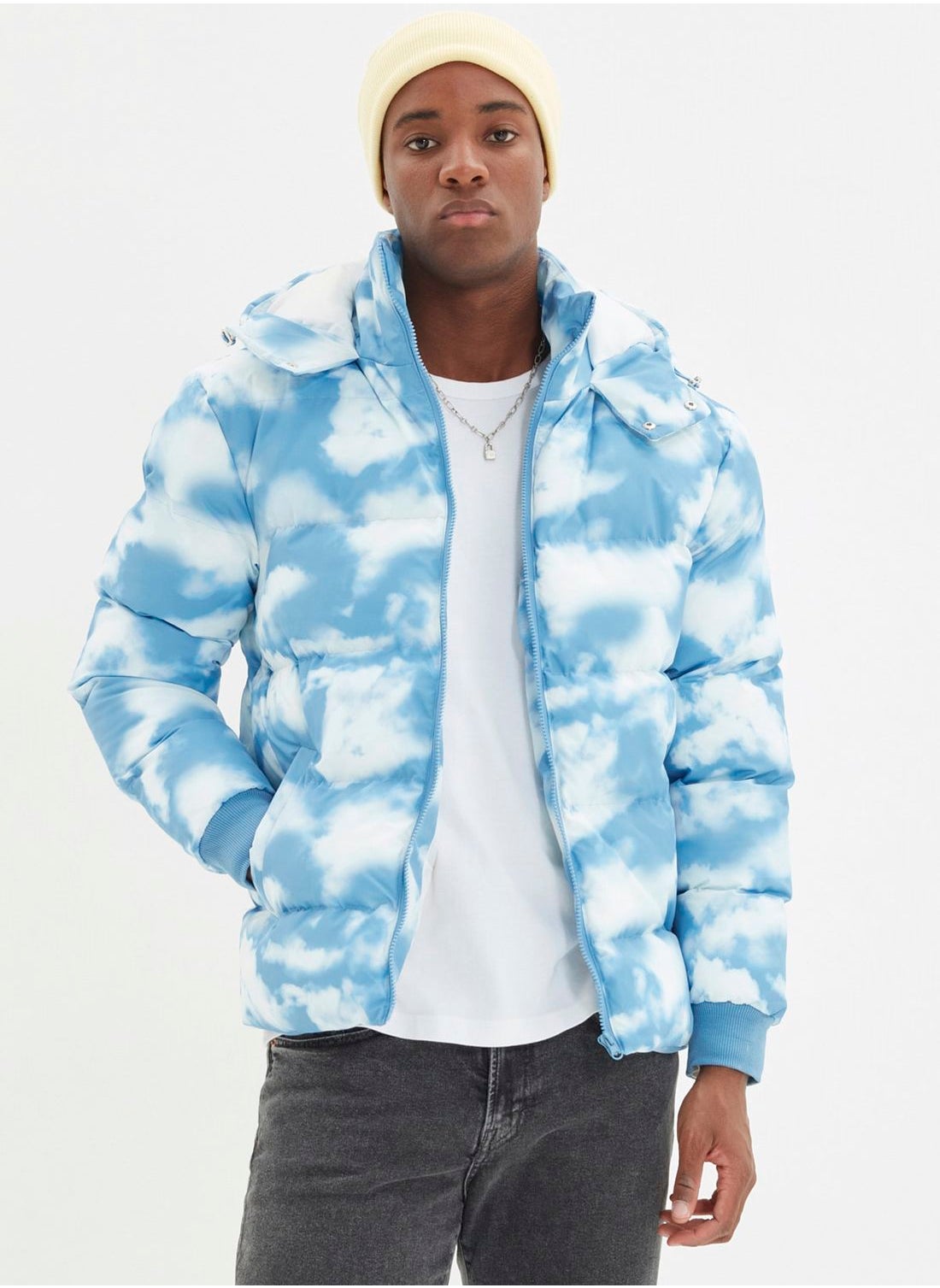 Cloud Print Puffer Jacket