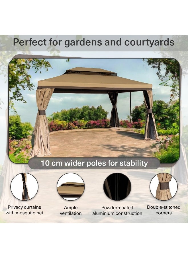 Pan Home Romana Aluminium Gazebo 3X4 M - Biege  - Image 3