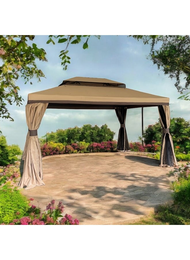 Pan Home Romana Aluminium Gazebo 3X4 M - Biege  - Image 4