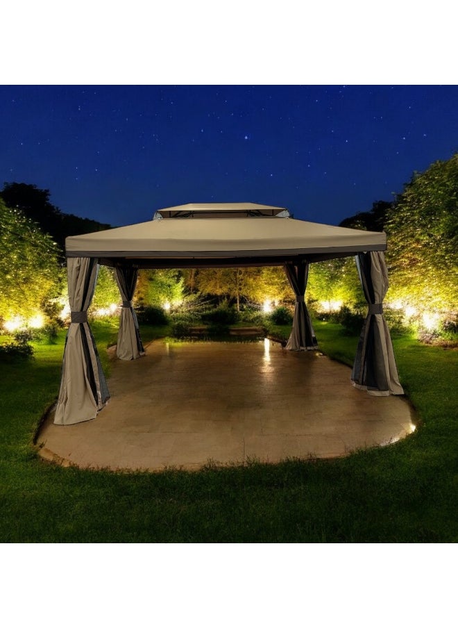 Pan Home Romana Aluminium Gazebo 3X4 M - Biege  - Image 5