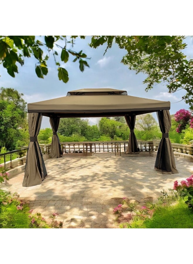 Pan Home Romana Aluminium Gazebo 3X4 M - Biege  - Image 2