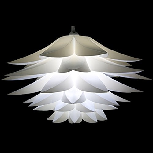 Lightingsky DIY IQ Jigsaw Puzzle Toy Lotus Flower Lamp Shade Ceiling Pendant for Room Decoration (White-2 Pack) - Image 2