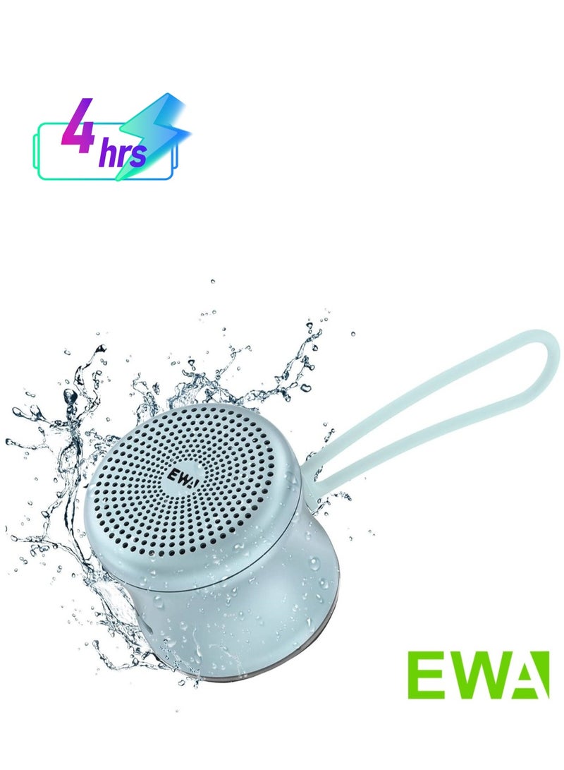 EWA مكبر صوت بلوتوث ميني EWA A119 مع حبل، مكبر صوت صغير مع مشعاع باس، مقاوم للماء IPX7، صغير ولكنه قوي، مكبر صوت معدني محمول لطيف للغاية للمنزل، المكتب، السفر، والأنشطة الخارجية (أزرق) - Image 1