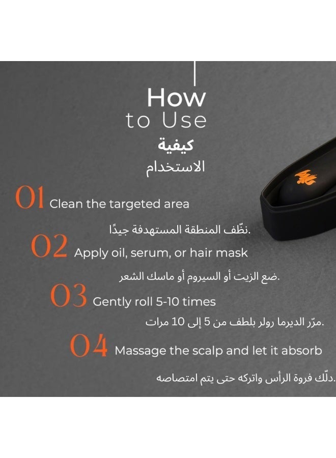 بادرا ديرما رولر للشعر وفروة الرأس 0.25 مم – 540 إبرة تيتانيوم دقيقة | نظام متكامل لنمو الشعر والعناية بالبشرة للرجال والنساء | مع علبة حفظ - Image 4