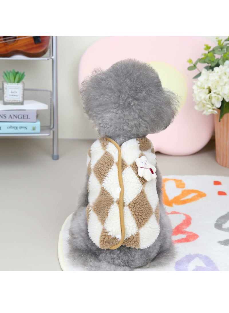 SYOSI Cute Dog Coat For Winter Super Soft Dog Winter Warm Coat Pet Sweatshirt Jacket for Cold Wheather for Small Medium Dog Cat Clothes Apparel (M)  - Image 3