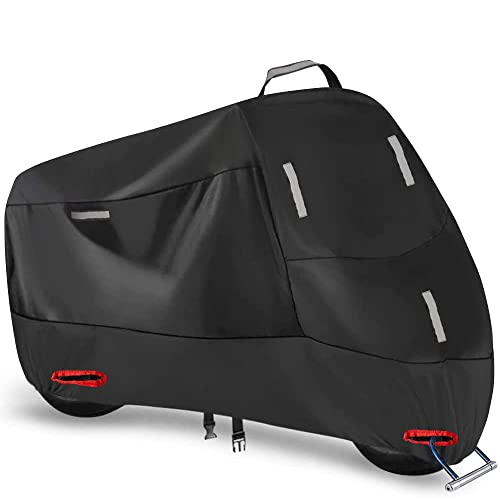 SECELES Mountain Bike Cover, 300D Waterproof Oxford Reflective Tapes 2 Lock Holes Windproof Buckles, Electric Bike Cover for City Mountain Ebike Tour Bicycle (M: 74" * 33" * 39") - Image 1
