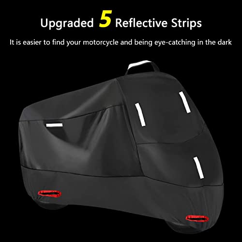 SECELES Mountain Bike Cover, 300D Waterproof Oxford Reflective Tapes 2 Lock Holes Windproof Buckles, Electric Bike Cover for City Mountain Ebike Tour Bicycle (M: 74" * 33" * 39") - Image 5