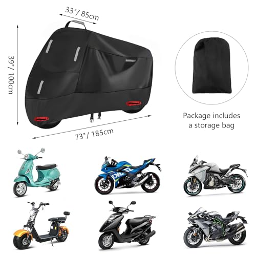 SECELES Mountain Bike Cover, 300D Waterproof Oxford Reflective Tapes 2 Lock Holes Windproof Buckles, Electric Bike Cover for City Mountain Ebike Tour Bicycle (M: 74" * 33" * 39") - Image 2