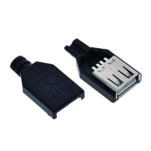 CentIoT - 10pcs Type A FEMALE USB 2.0 - 4 Pin Socket Connector - With Black Plastic Cover - DIY Kit - Image 2