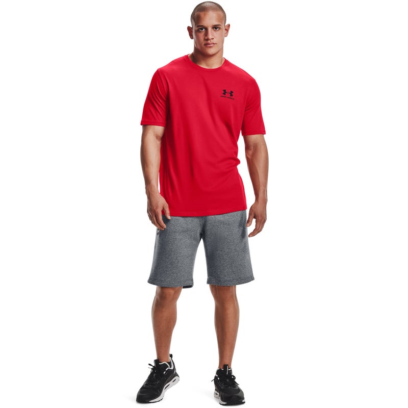 Under Armour Men's UA Sportstyle Left Chest Short Sleeve Shirt MD Red - Image 4