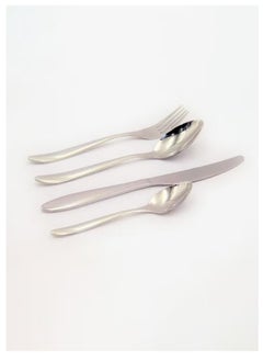 Generic 24 Piece Cutlery Set Stainless Steel Flatware Cutlery Set, 6 Each Knife, Spoon, Fork, teaspoon, Multi Person Cutlery Set Silver 32x26x5 cm  - Image 4