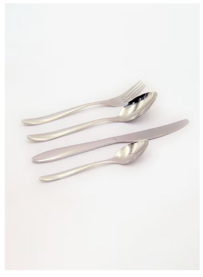 24 Piece Cutlery Set Stainless Steel Flatware Cutlery Set, 6 Each Knife, Spoon, Fork, teaspoon, Multi Person Cutlery Set Silver 32x26x5 cm  - Image 4