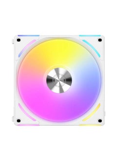 LIAN LI Lian-Li UNI Fan AL120 V2 Single White, PBT+PC+Aluminum Materials, 120mm Fans, Up to 1900 RPM Fan Speed, 64.5 CFM Airflow, 1 Pack | G99.12ALV21W.00  - Image 1