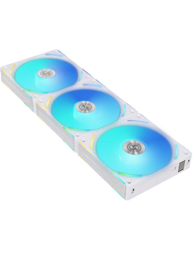 LIAN LI مروحة Lian-Li UNI AL120 V2 أحادية اللون باللون الأبيض، مصنوعة من PBT+PC+Aluminum، مراوح مقاس 120 مم، سرعة المروحة تصل إلى 1900 دورة في الدقيقة، تدفق هواء 64.5 CFM، عبوة واحدة | G99.12ALV21W.00  - Image 2