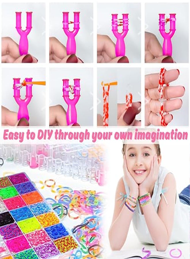 4500+ Loom Bands Starter Kit, Loom Band Board Friendship Bracelet Kit with 28 Grids Storage Case  - Image 1