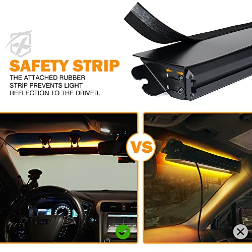 Xprite شريط ضوء التحذير LED الألمنيوم Xprite 16 مع أكواب شفط، ضوء التحذير الوامض للزجاج الأمامي، لوحة القيادة، نافذة التحذير لحالات الطوارئ لمركبات إنفاذ القانون والشاحنات وتحريك حركة المرور - أخضر - Image 4