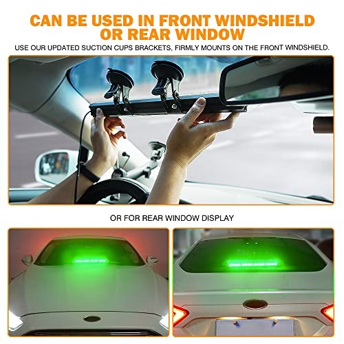 Xprite شريط ضوء التحذير LED الألمنيوم Xprite 16 مع أكواب شفط، ضوء التحذير الوامض للزجاج الأمامي، لوحة القيادة، نافذة التحذير لحالات الطوارئ لمركبات إنفاذ القانون والشاحنات وتحريك حركة المرور - أخضر - Image 5