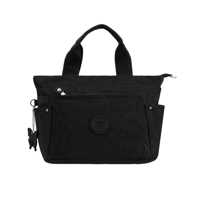 CAPRICE COLLECTION Unisex Small Shoulder Bag – Black, Water-Resistant Nylon, 9.5L Capacity - Image 1
