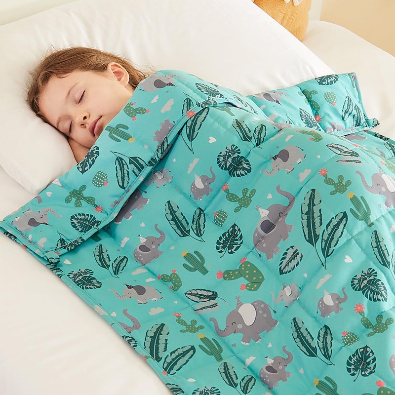 HOSUKKO Weighted Blanket 5 lbs Green Bush Heavy Blanket Small Size Breathable Lap Blanket36x48 5 lbs - Image 2