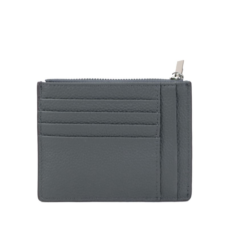Real Cowhide Zipper Small Change Card Bag Short Fashionable All-match Color Matching Car Stitching Multi-card Bit Mens and Womens Daily Money Bag Dark gray 