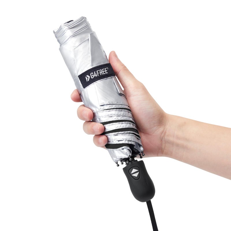 G4Free Mini Ultralight Umbrella UPF 50+ UV Protection Compact Lightweight Travel Umbrella Super Slim Small Portable Automatic Open and Close,40 Inch(Silver/Black) - Image 1