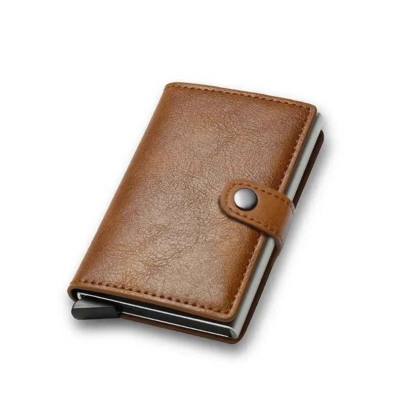 The Black Pearl Accessories Leather Flip Card Holder with Multiple  Pockets Brown