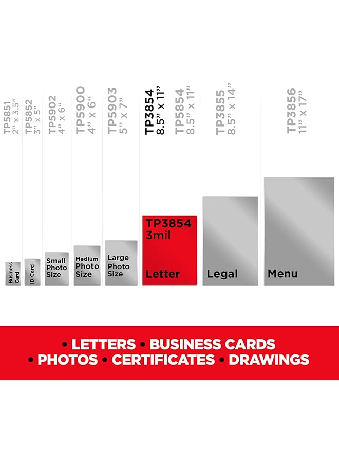 Scotch  Thermal Laminating Pouches 100 Pack Laminating Sheets 3 Mil 8.9 X 11.4 Inches Education Supplies And Craft Supplies For Use With Thermal Laminators Letter Size Sheets Tp3854 100 - Image 4